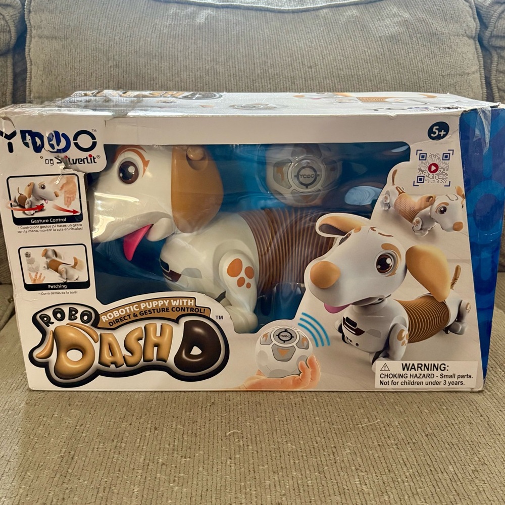 Robo Dash Interactive Puppy - White and Brown